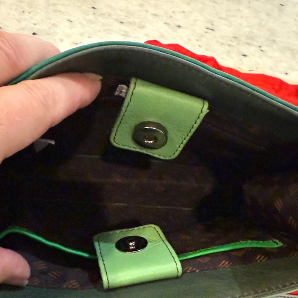 NWT Soruka Green and Animal Print Bag with shoulder strap and dust bag - Picture 5 of 7